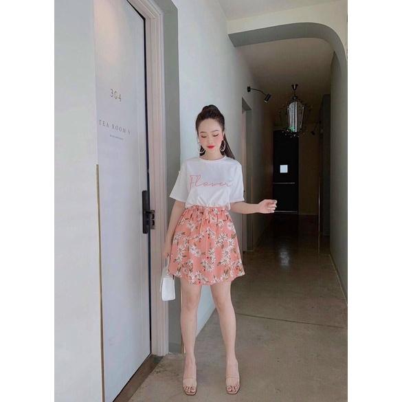 SET ÁO THUN CHÂN VÁY HOA