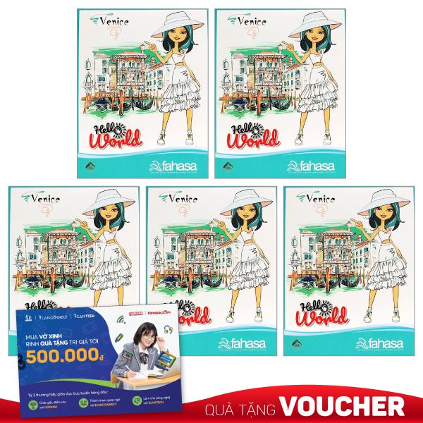 Combo 5 Tập 4 Ly Ngang 100 Trang ĐL 80g/m2 - FAHASA (Mẫu Màu Giao Ngẫu Nhiên)