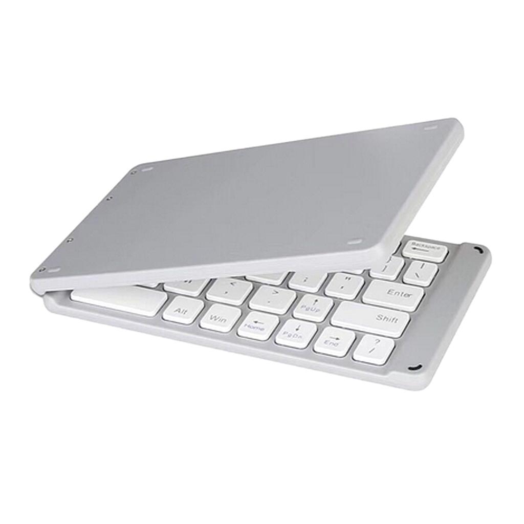 BT Keyboard 67 Keys Slim Thin Mini Foldable Bluetooth Keyboard, Gray