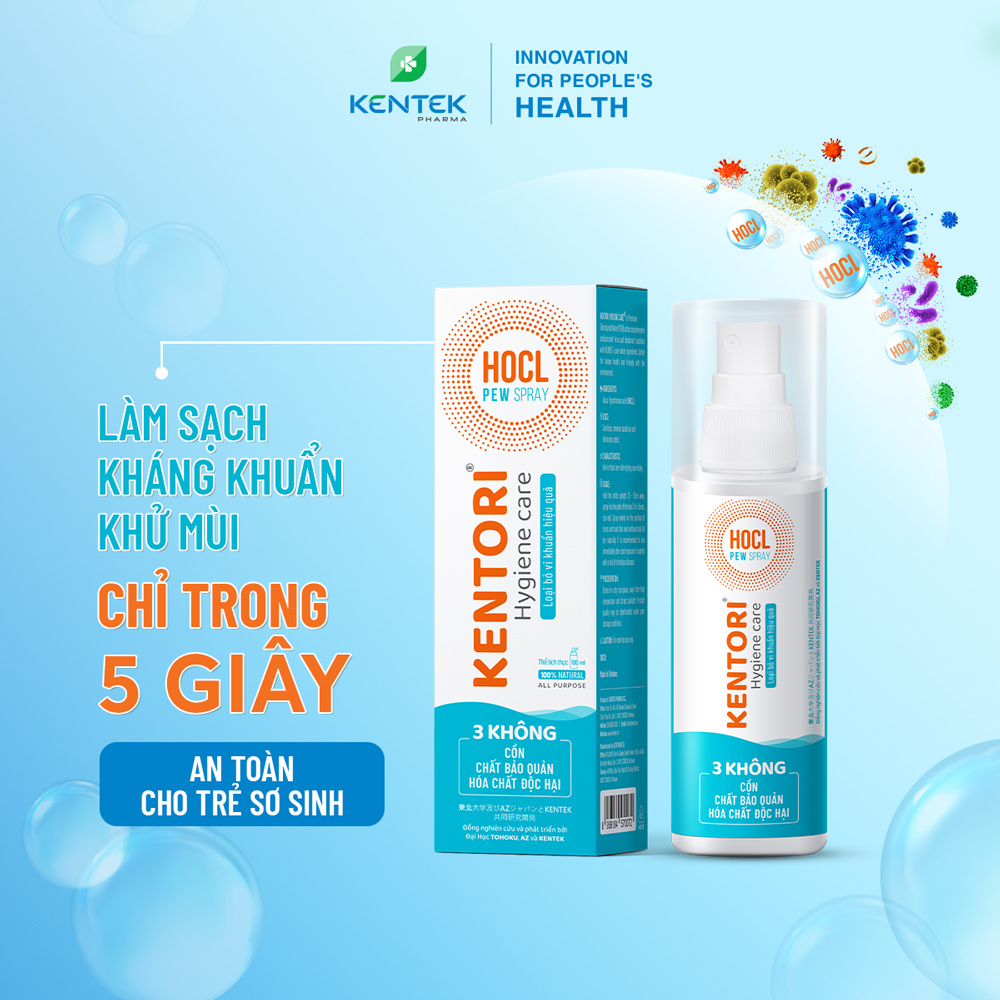 Xịt khuẩn, khử trùng, khử mùi - Sạch khuẩn nhanh trong 5 giây Kentori Hygiene Care | Chai 100ml