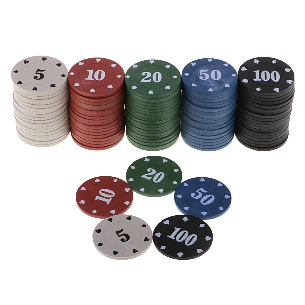 100 Miếng Sòng Bạc Thẻ Trò Chơi Chip Poker Cóc trong Hộp cho Cờ Bạc Chống Đỡ