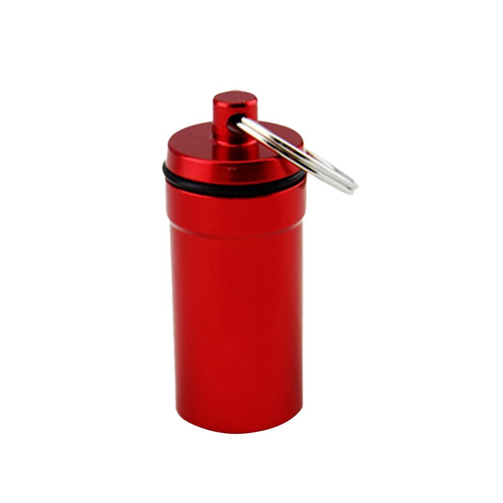 2-5pack Airtight Pill Box Case Holder Container Alloy Capsule Bottle Keychain