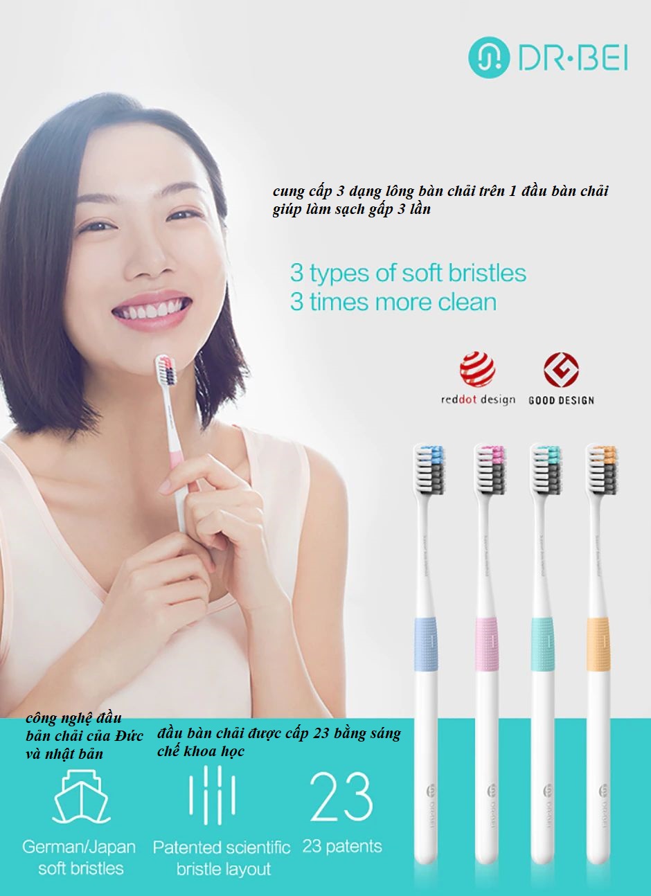 Bộ 4 Bàn chải đánh răng DR-BEI