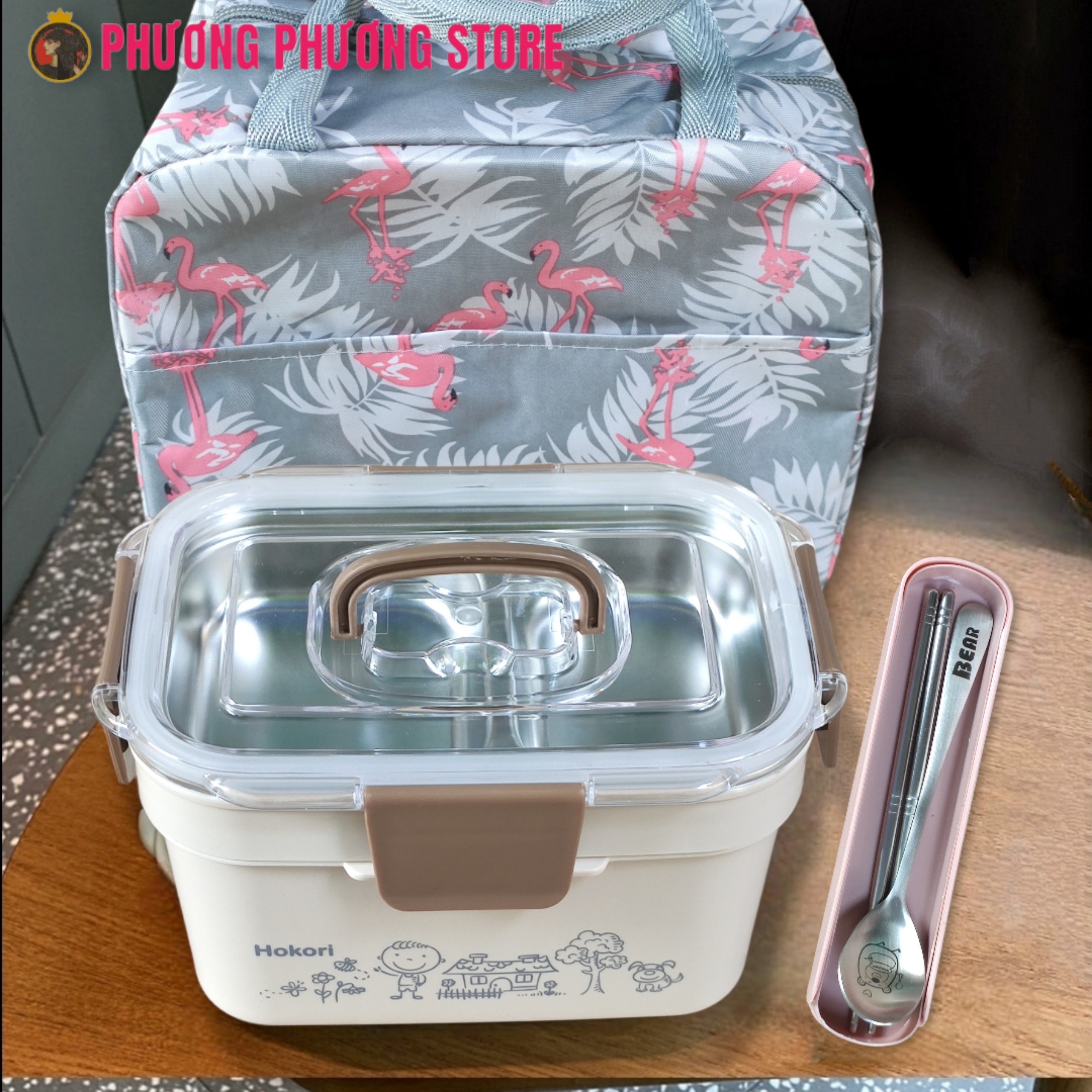 Cặp lồng inox 2.0L / ca men 2 tầng 4 khay cao cấp xem kỹ mô tả