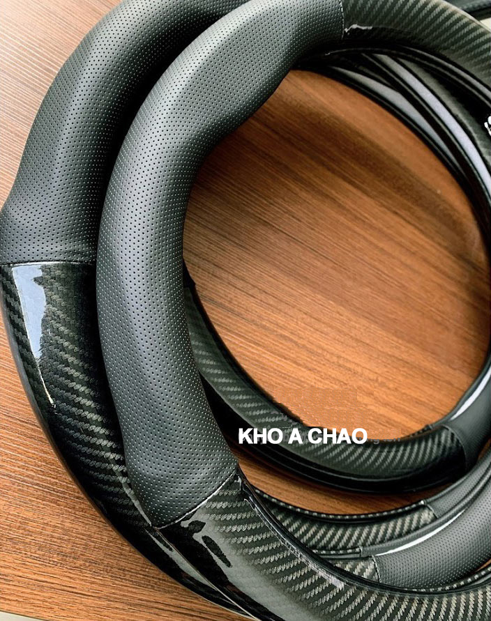BỌC VÔ LĂNG CACBON, DA CACBON, bọc vô lăng ô tô, bao tay lái xe hơi, size cho mọi ô tô con