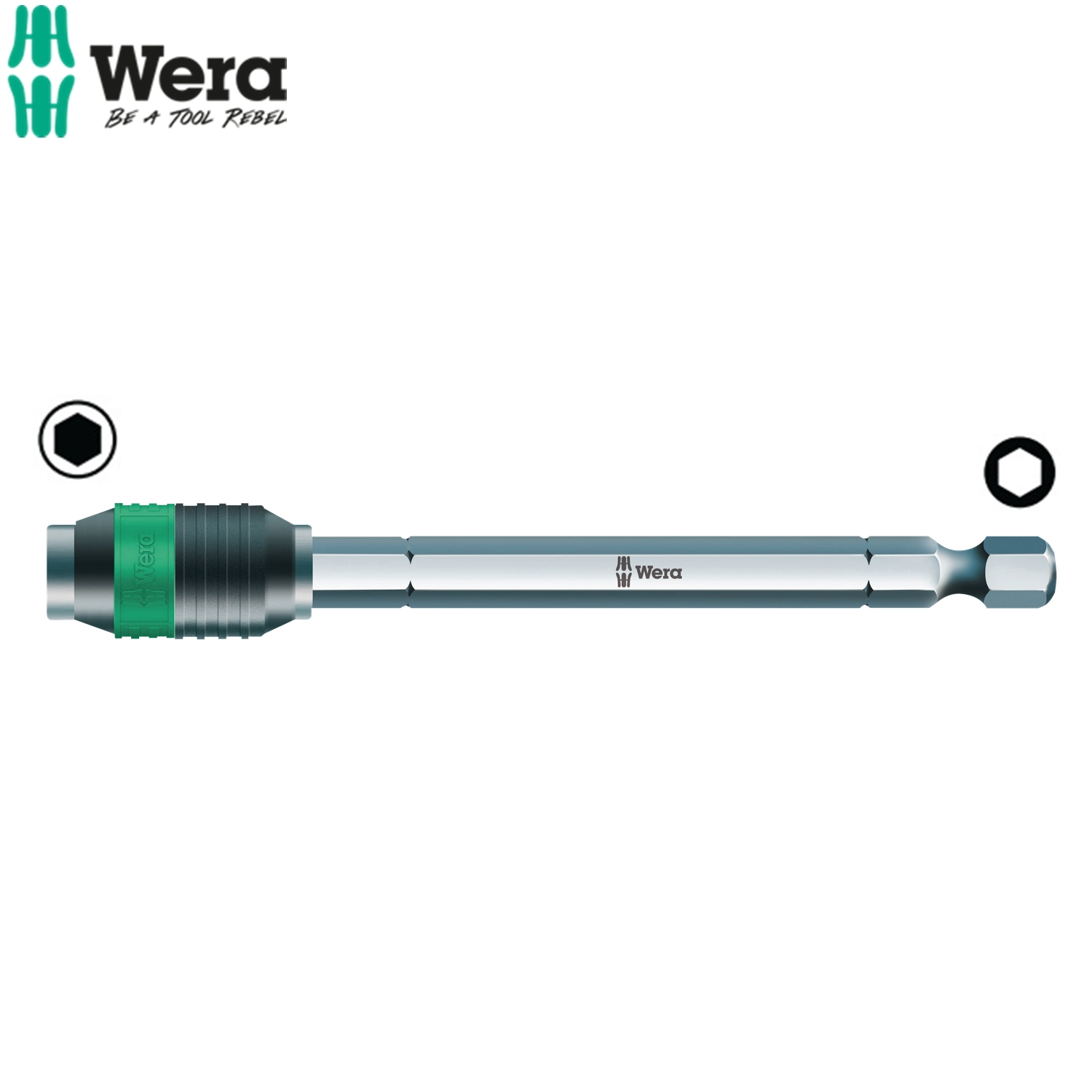 Đầu chuyển nối dài 1/4" Wera 05052504001  889/4 R Rapidaptor Universal Bit Holder dài 100mm tháo lắp nhanh