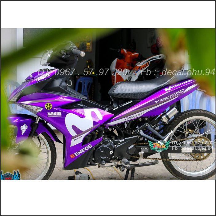 Tem Exciter 150 Movistar Tím Trắng