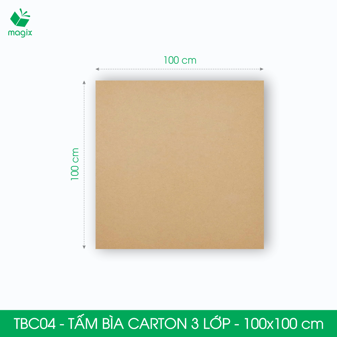TBC04 - 100x100 cm - 3 tấm bìa carton 3 lớp nguyên tấm cứng cáp, bìa gói hàng, bìa mô hình