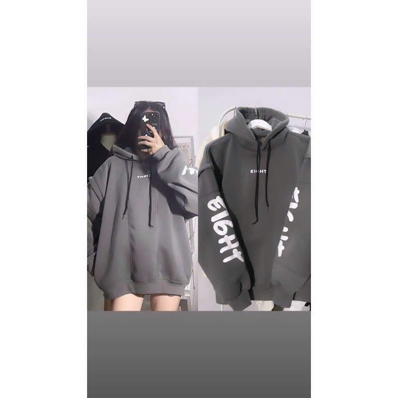 Áo Hoodie Thun Nỉ Cao Cấp Phối Tay Và Thân Có Nón Mũ 2 Lớp Kiểu Rộng Unisex Nam Nữ Couple - Áo Khoác Nỉ