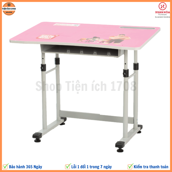 Bàn học sinh tiểu học Xuân Hòa BHS-14-08 chống xước nâng hạ tăng chỉnh chiều cao - Hàng chính hãng