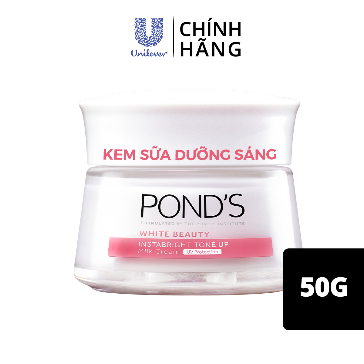 Kem Sữa Dưỡng Da 50G Pond'S Instabright Tone Up Milk Cream Chiết Xuất Protein Từ Sữa Nâng Tone Sáng Hồng Thay Thế Makeup