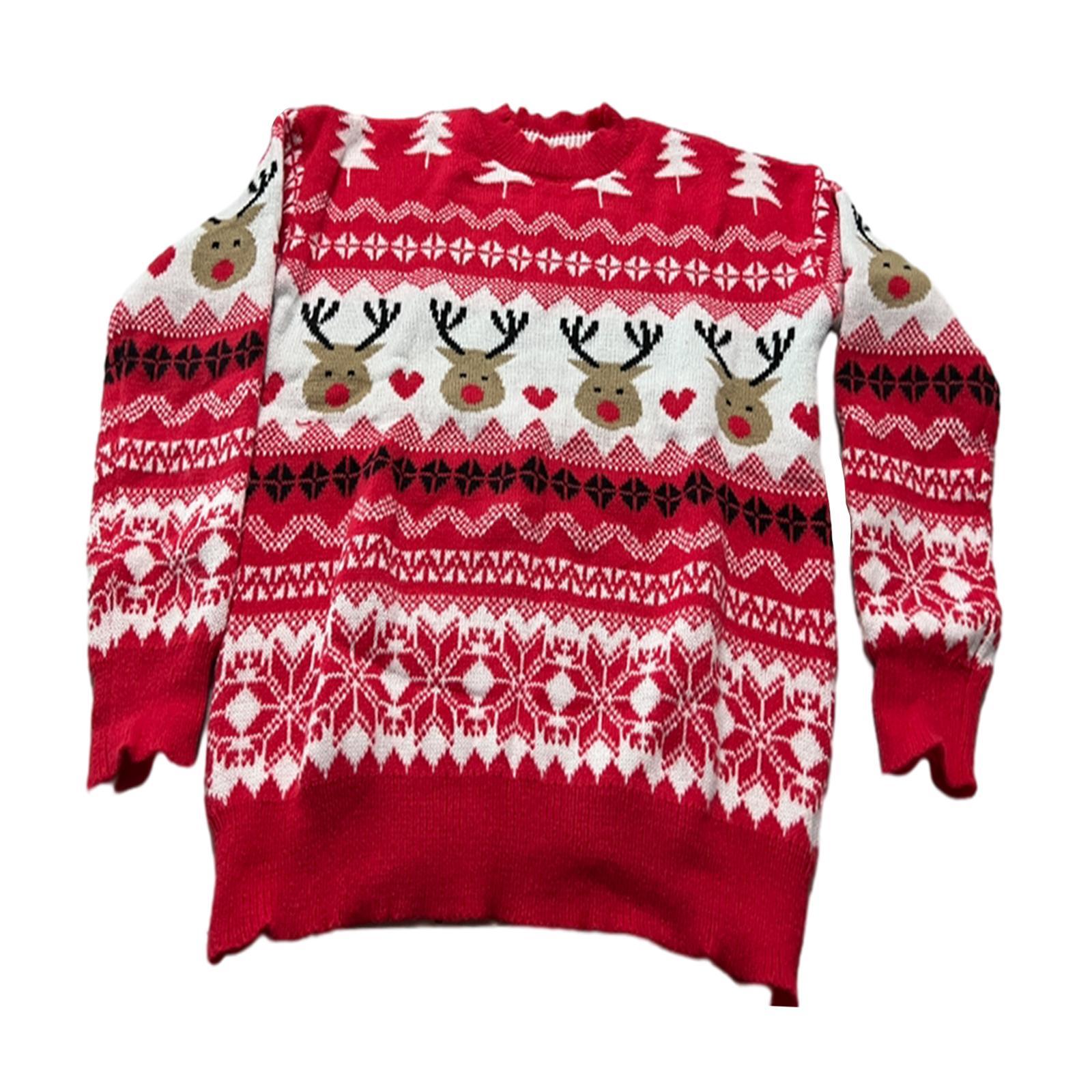 Christmas Sweater Round Neck Tops Pullover Top for Christmas