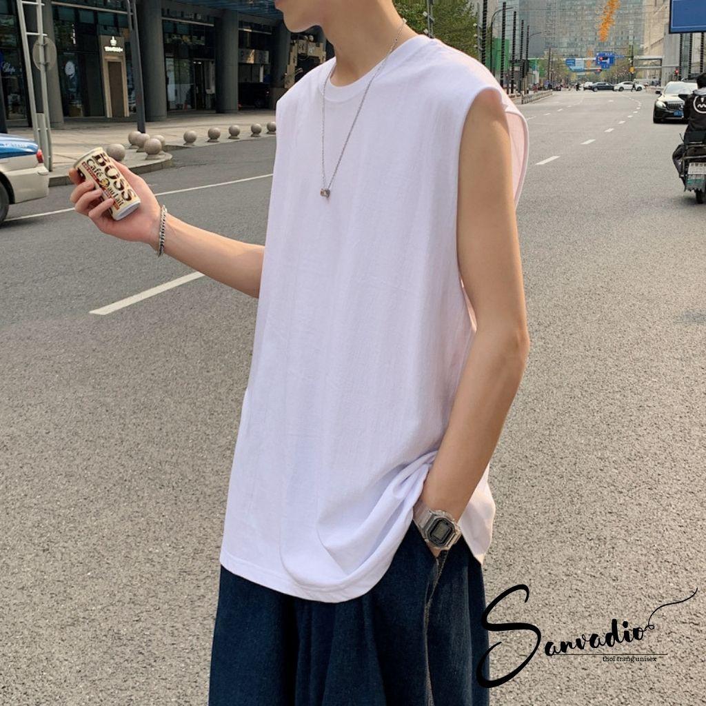 Áo ba lỗ nam SANVADIO Áo thun nam 3 lỗ TankTop form rộng co giãn mùa hè