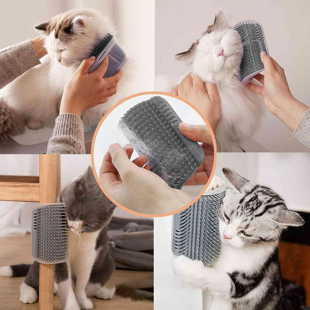 Bàn chải gắn tường lấy lông gãi ngứa cho mèo - Lược chải lông gắn bàn massage tự động