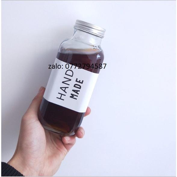 Chai thủy tinh Vuông bát giác - nắp nhôm 500ml