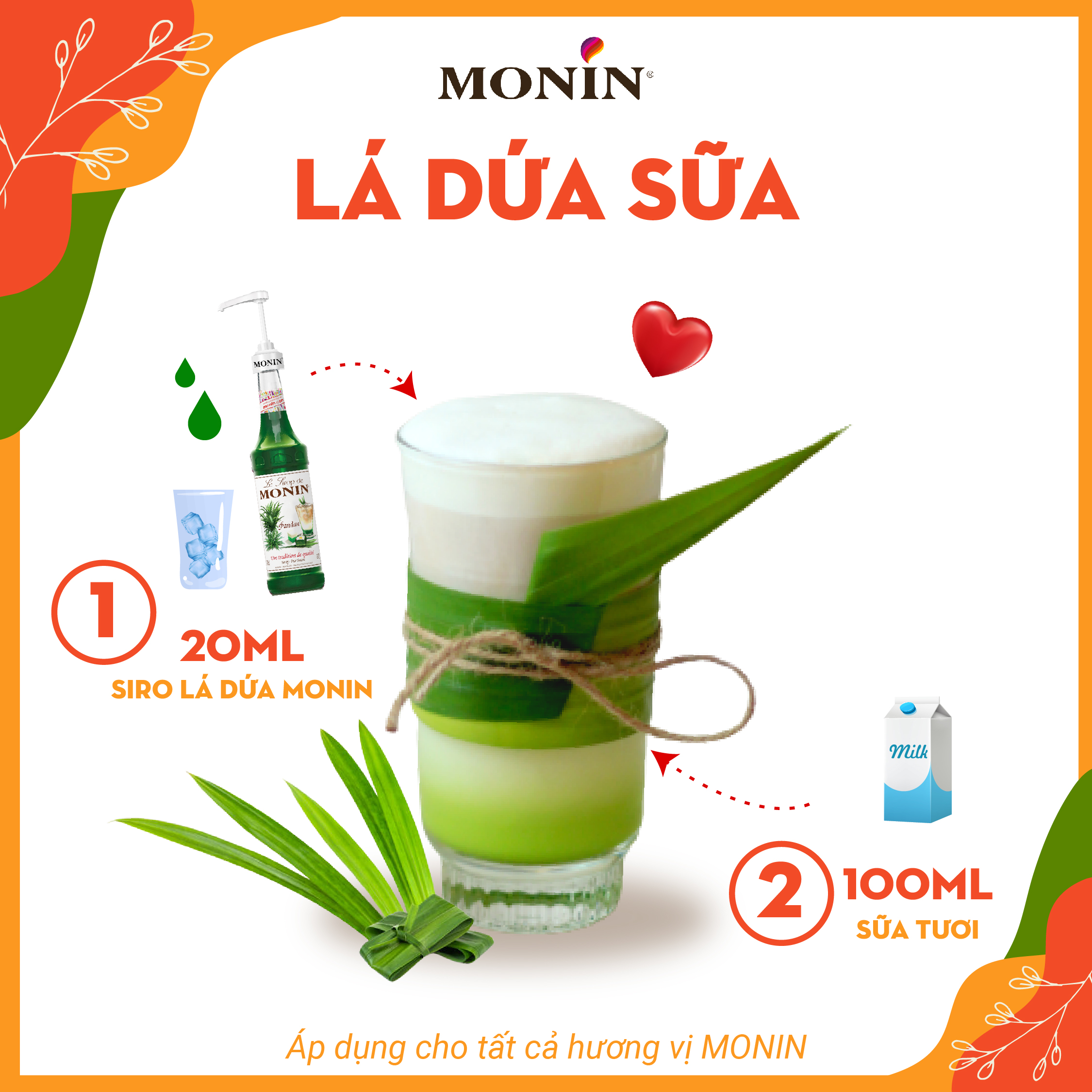 Siro Lá Dứa MONIN - 700ML