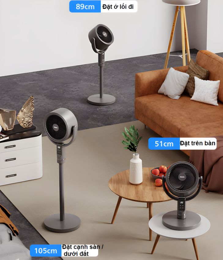 HÀNG CHÍNH HÃNG - Quạt tuần hoàn kiêm lọc không khí Serial 3000, động cơ biến tần cao cấp. Thương hiệu Hà Lan nổi tiếng Philips - ACR3242CF/93