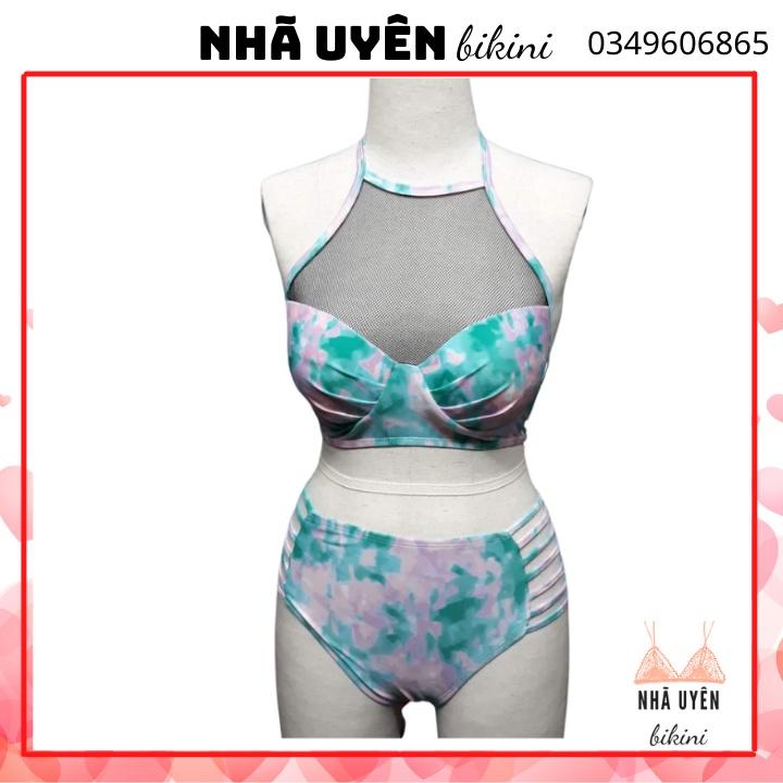 Bộ bikini nhã uyên 2 mảnh mút nâng Set bikini gọng nâng ngực quần nhúng cạp cao che bụng