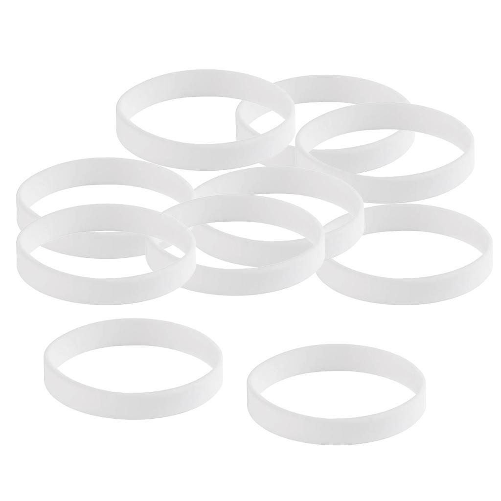 10 Pieces/ Blank Silicone Wristbands Fashion Rubber Bracelet White