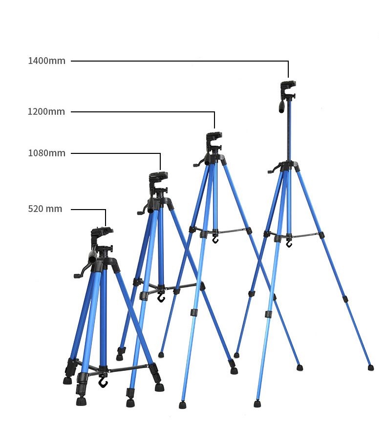 Combo Chân máy ảnh quay phim DSRL Tripod 3366 + Đầu kẹp điện thoại Selfie - Giao màu ngẫu nhiên