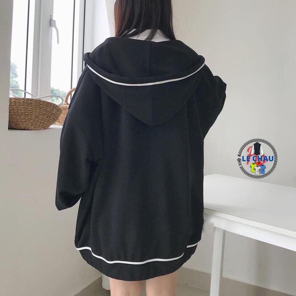 Áo khoác nỉ bông unisex form rộng hottrend phong cách street style nam nữ Hàn Quốc phối viền túi siêu xinh - Hồng freesize &lt; 60kg