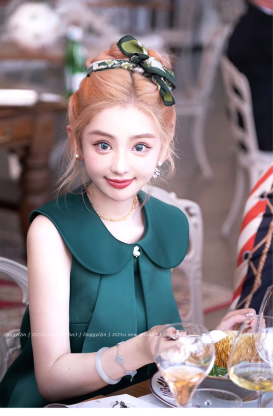 CHENGRUI Búp bê Pháp cổ công chúa đầm 2023 mùa hè cao cấp cảm giác khí chất nhỏ một từ ngắn