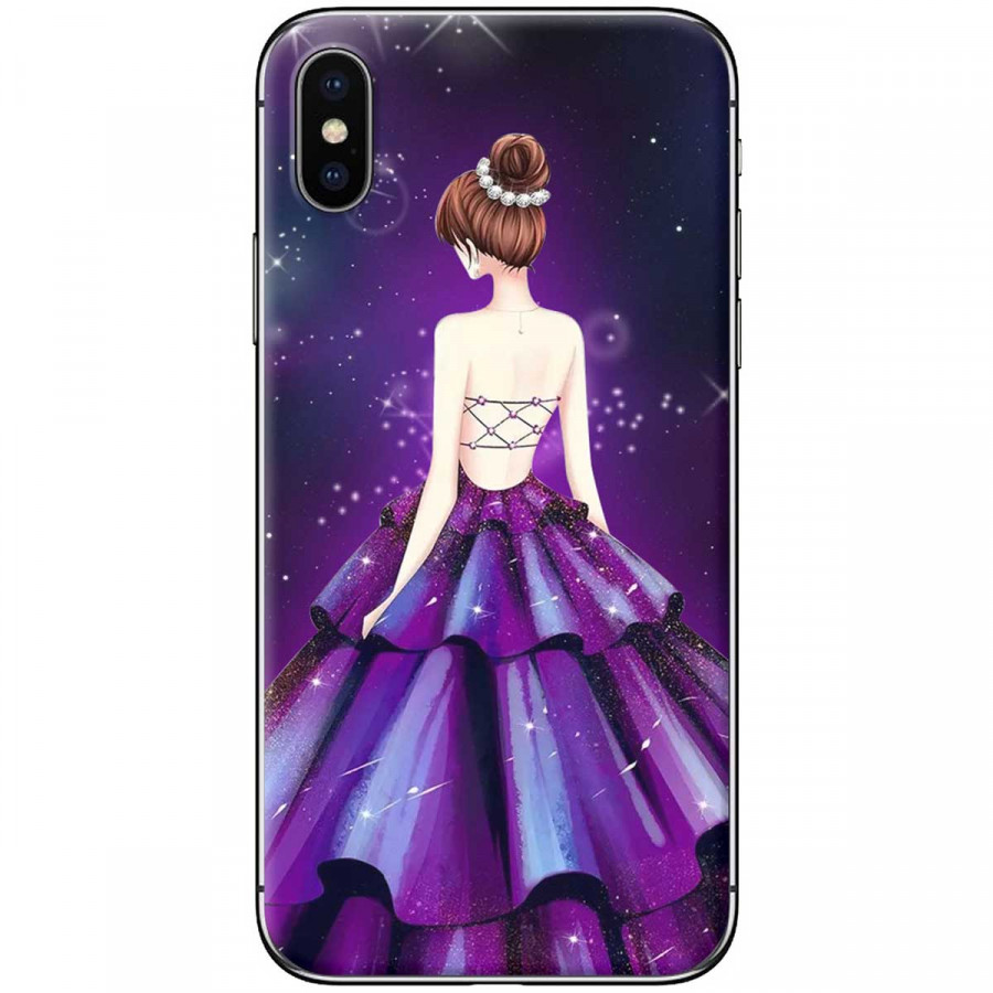 Ốp lưng dành cho iPhone XS Max Cô gái váy tím