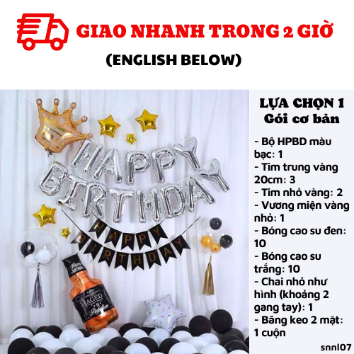 Bộ bong bóng trang trí sinh nhật người lớn SNNL07