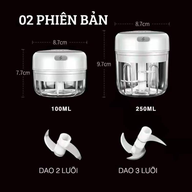 Hàng Độc LạMáy xay tỏi ớt, rau củ, máy đánh trứng mini tiện dụng nhà bếp 100ml 150ml 250ml 300ml combo 2in1