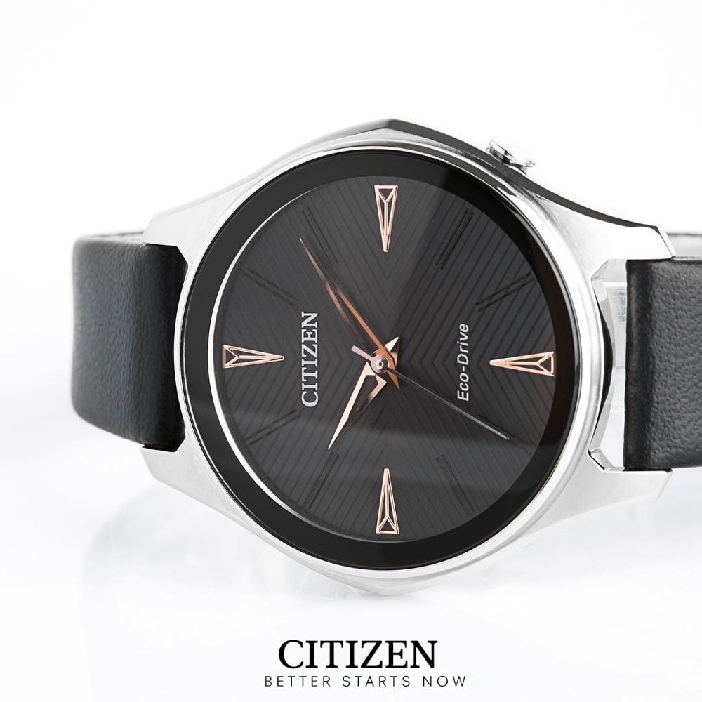 Đồng Hồ Nữ Citizen Dây Da EM0599-17E - Mặt Đen