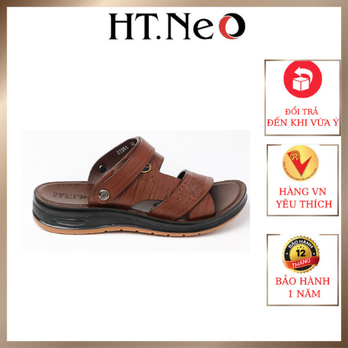 Sandal da bò- dép da HT.NEO da bò thật 100% kết hợp đế kếp cao 3,5cm cực đẹp khâu may chân quai siêu chắc chắn SD88