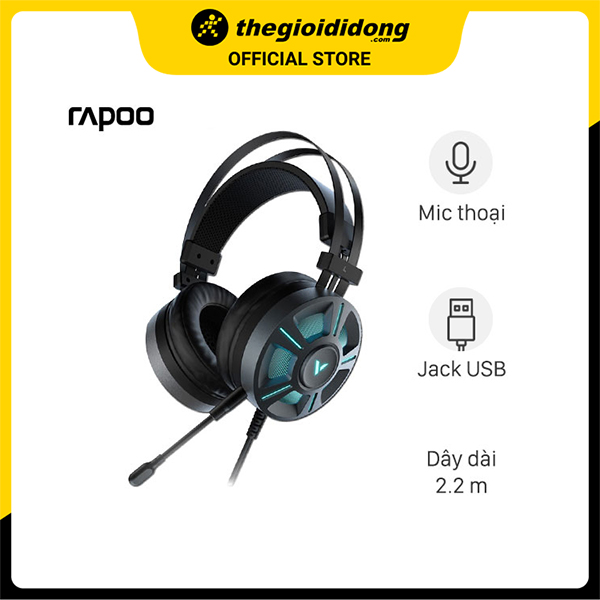 Tai nghe chụp tai Gaming 7.1 Rapoo VH510 Đen - Hàng Chính Hãng