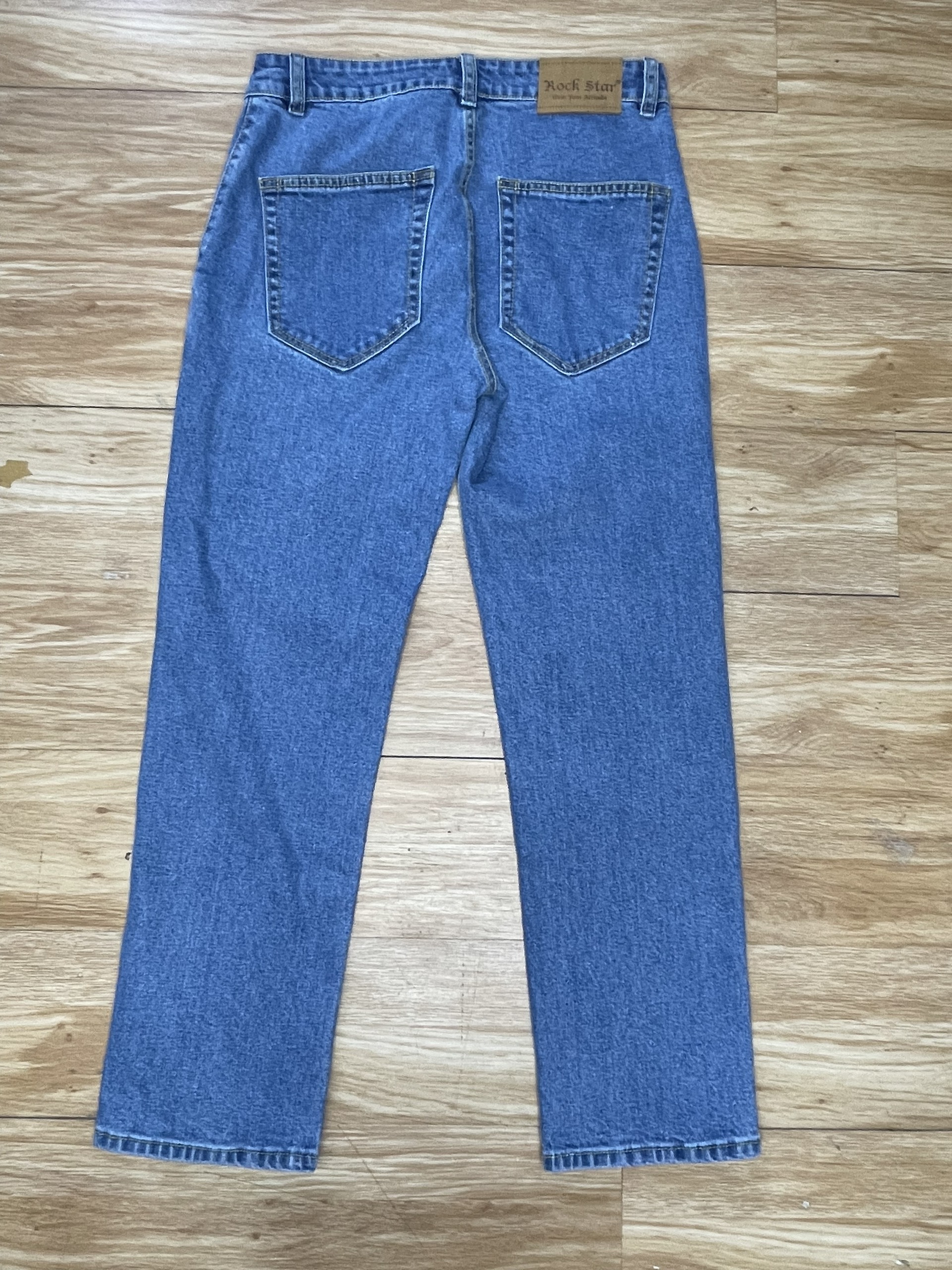 Quần jeans nam ống suông túi chéo không ly 8668