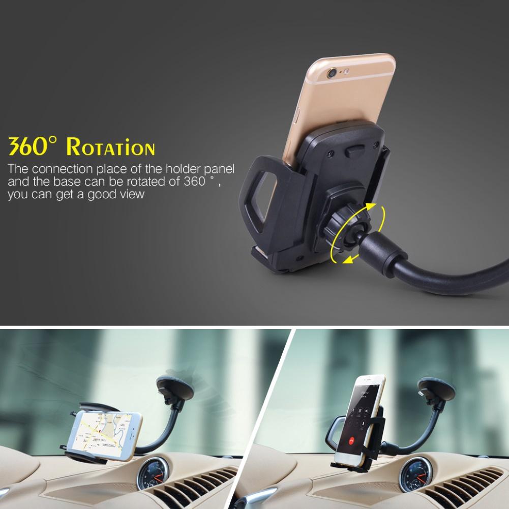 【ky】Universal Car Windshield Phone Holder Long Arm Stand Bracket with Suction Cup