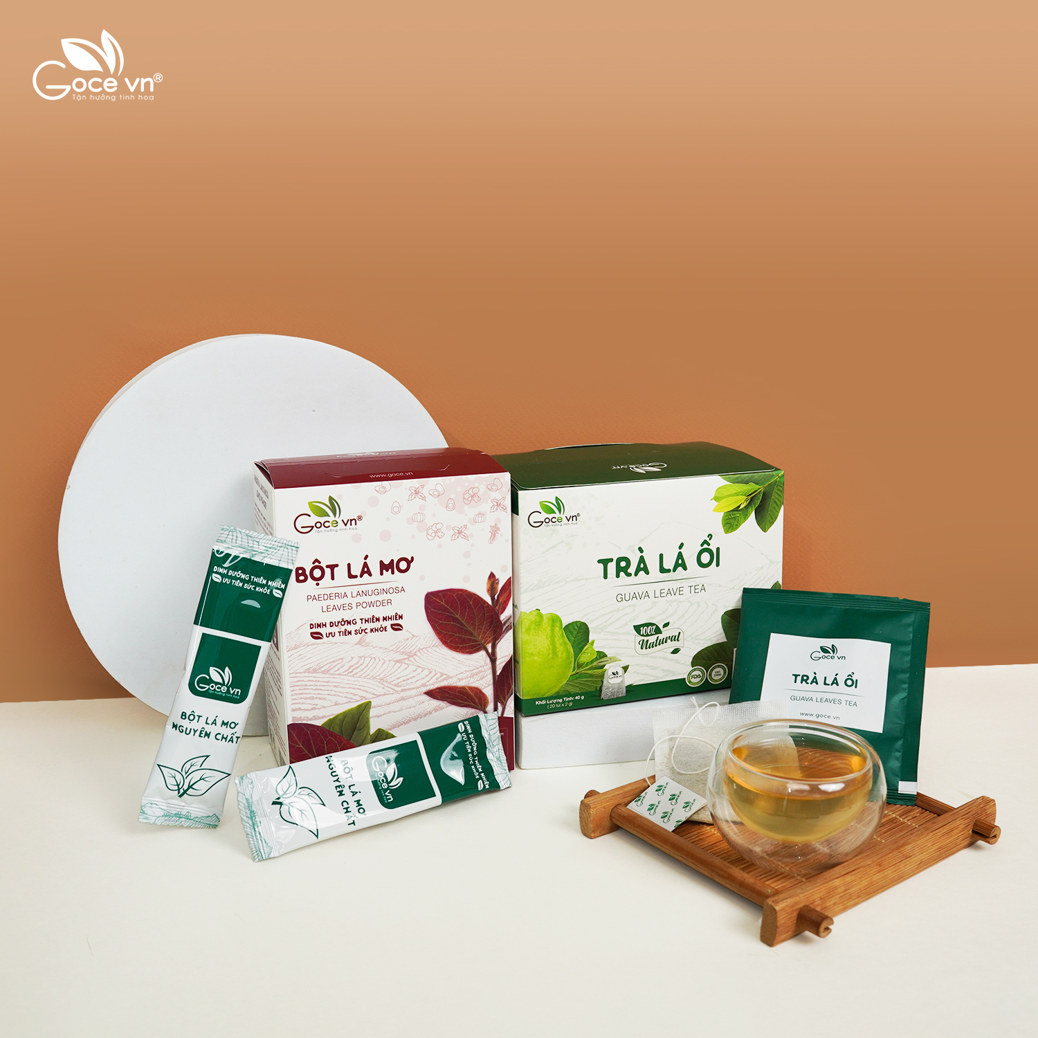 Combo Hỗ trợ tiêu hóa (1 hộp Bột lá mơ 60g, 1 hộp Trà lá ổi túi lọc 40g)