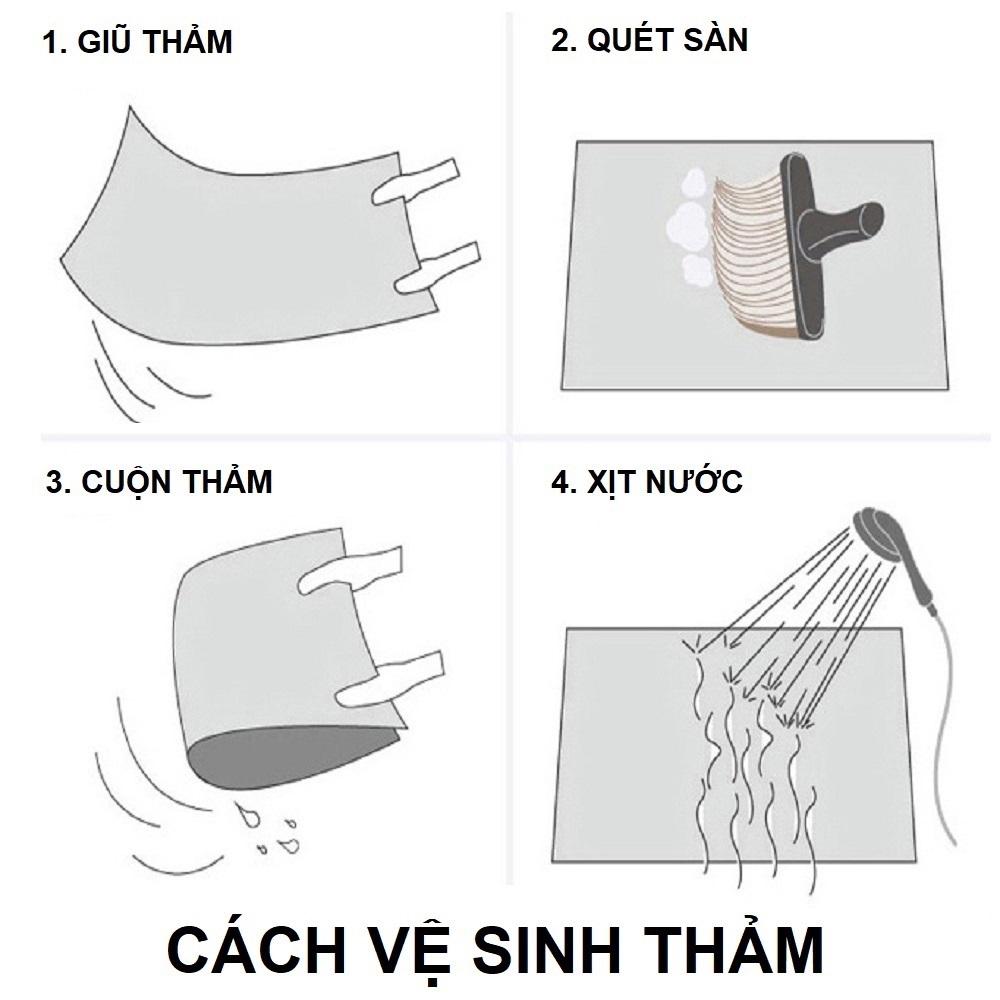 Thảm lông loang trải sàn trang trí chụp ảnh Chùi chân khô Chữ nhật 60*40cm mã 27013