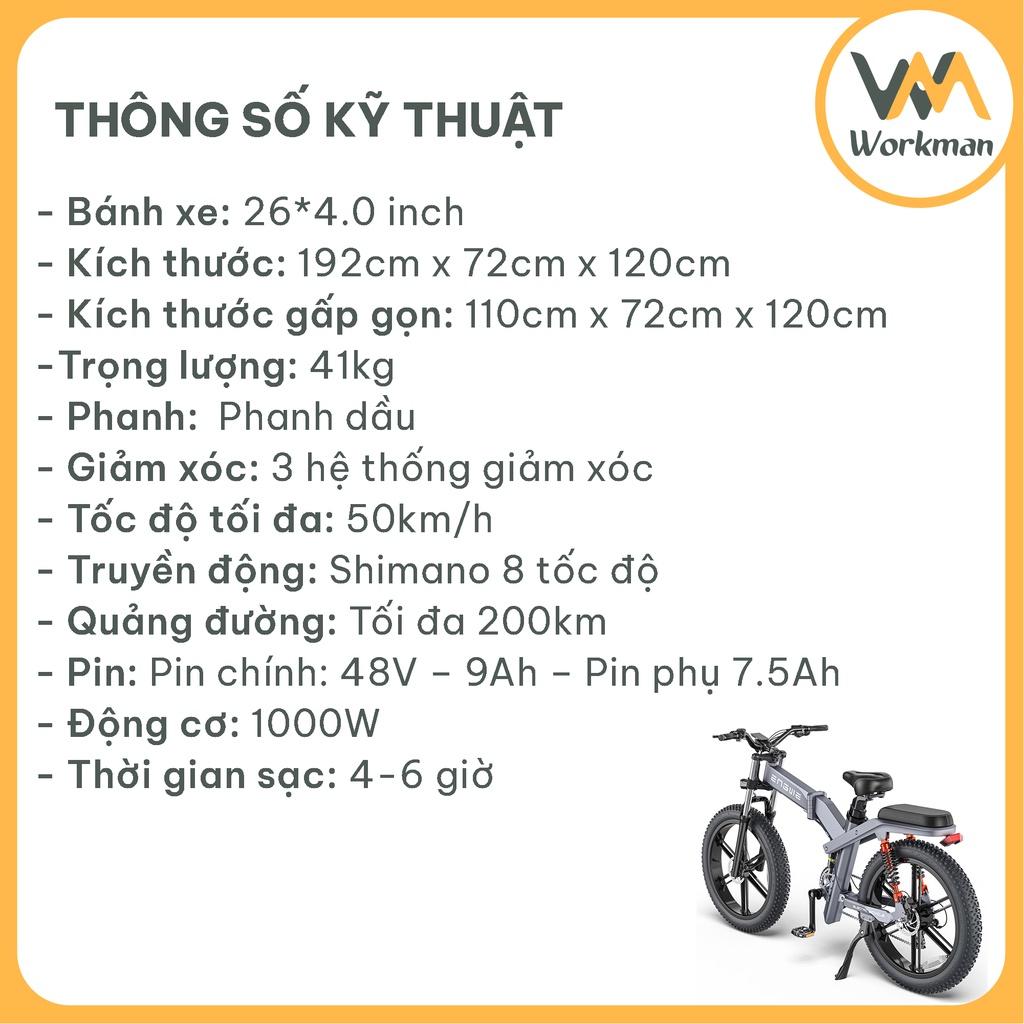 Xe Đạp Điện Trợ Lực ENGWE X26 - Tốc Độ Tối Đa 50km/h - 3 Hệ Thống Giảm Xóc - Chinh Phục Mọi Địa Hình