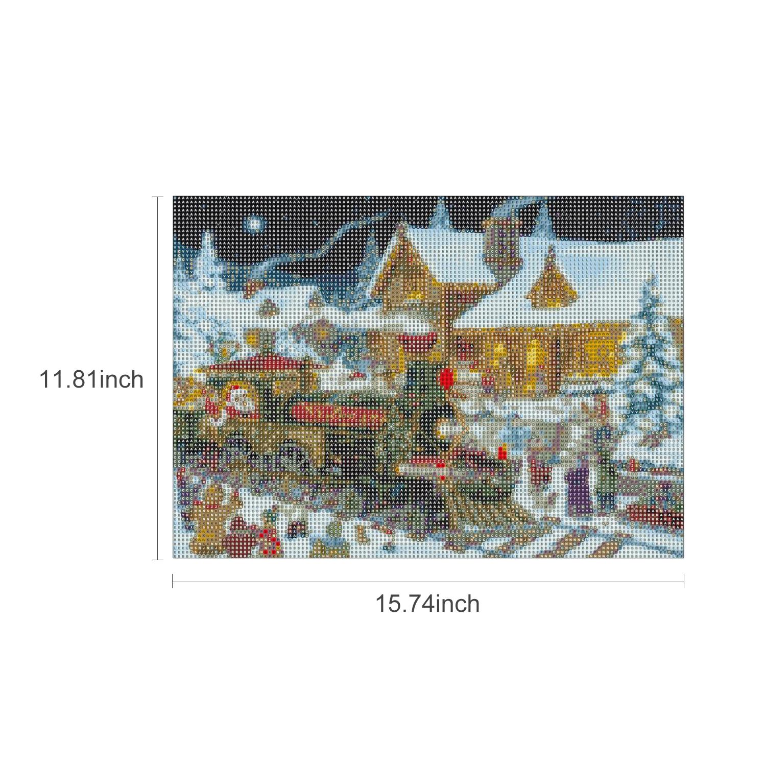 Tranh kim cương Giáng Sinh mô hình Tuyế t thạch nhựa có độ nét cao