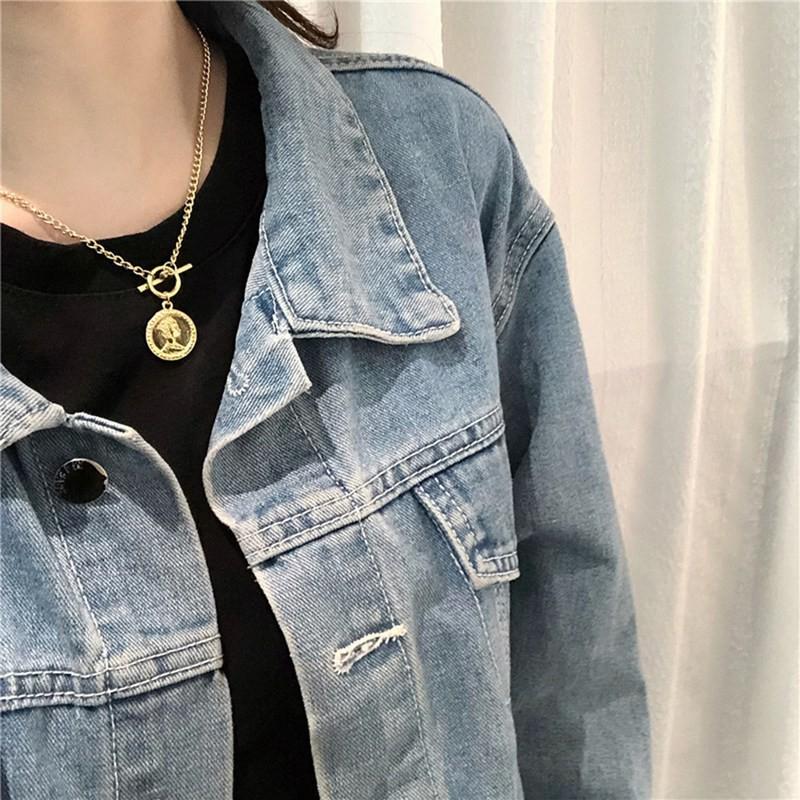 Dây Chuyền Hợp Kim Mặt Hình Đồng Xu Khắc Hình Retro