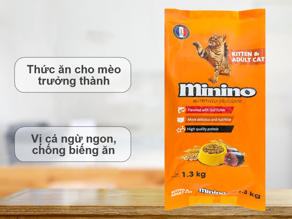 Thức ăn cho mèo Minino Tuna 1.3kg ( vị cá ngừ)
