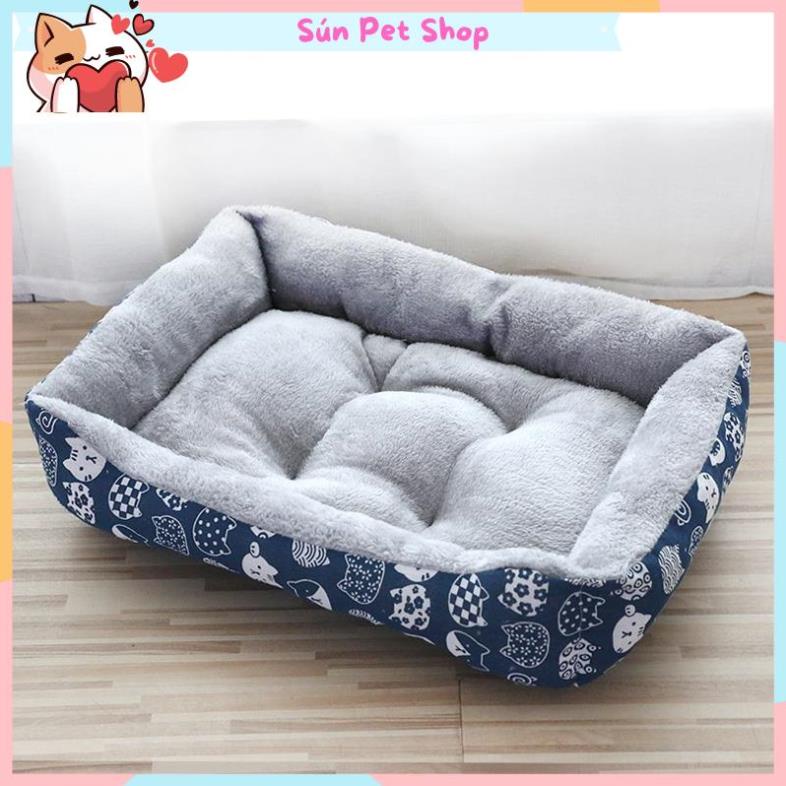 Đệm ấm lót lông cho chó mèo, đệm cho chó mèo hình chữ nhật chống xê dịch