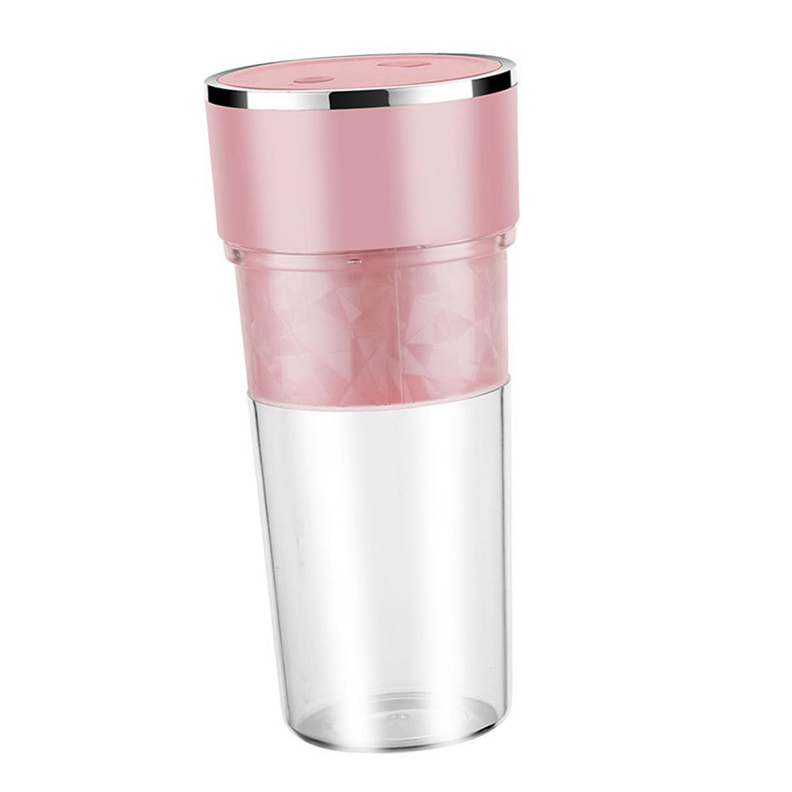 Portable Blender Jucie Fruit Blender Breakfast Drinkware Cup for Travel Pink