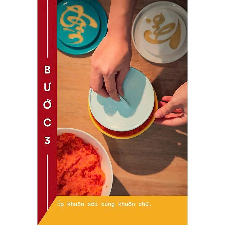 Bộ 3 Khuôn Xôi Phúc Lộc Thọ - Khuôn Làm Bánh Đồ Xôi Bằng Nhựa PP An Toàn Tiện Lợi - Hàng Loại 1