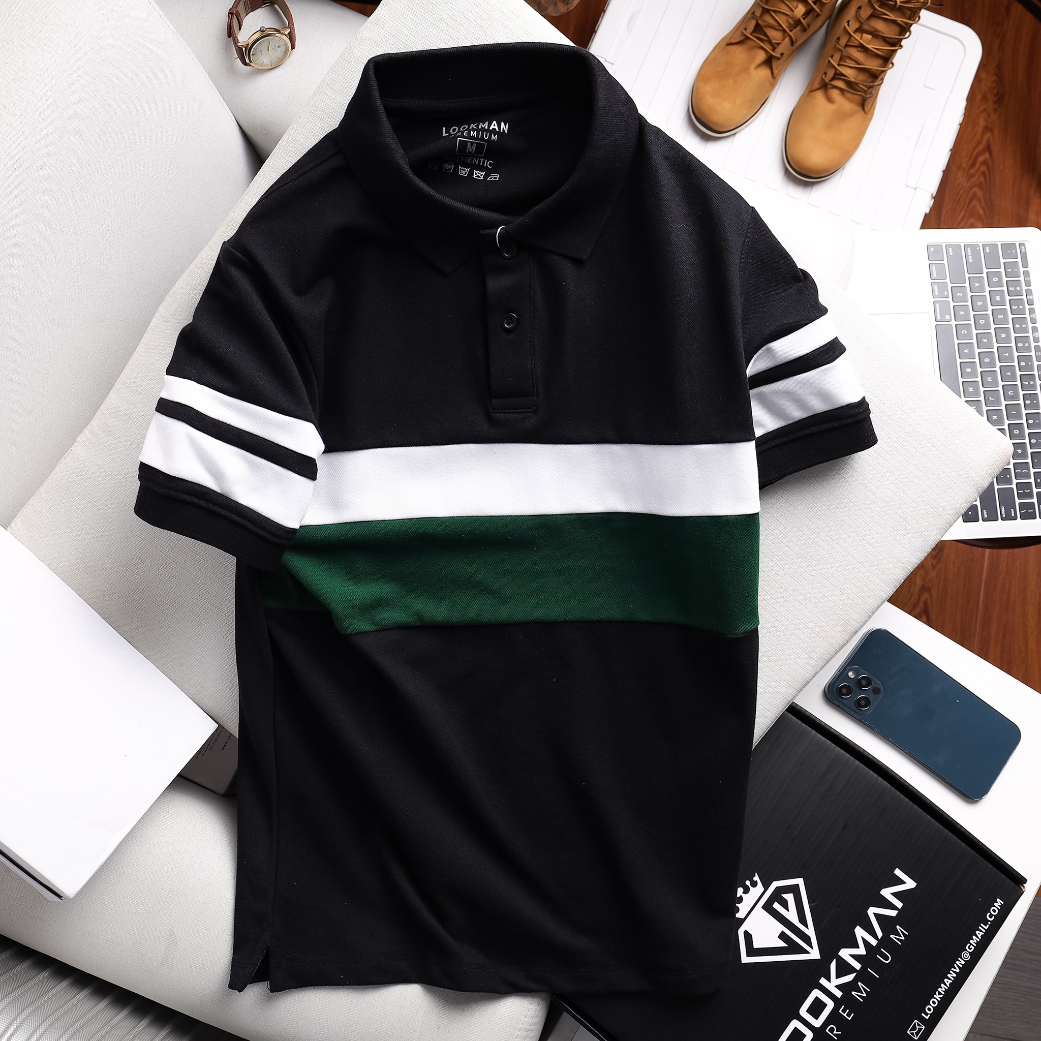 Áo thun nam có cổ LOOKMAN - POLO JOY M02