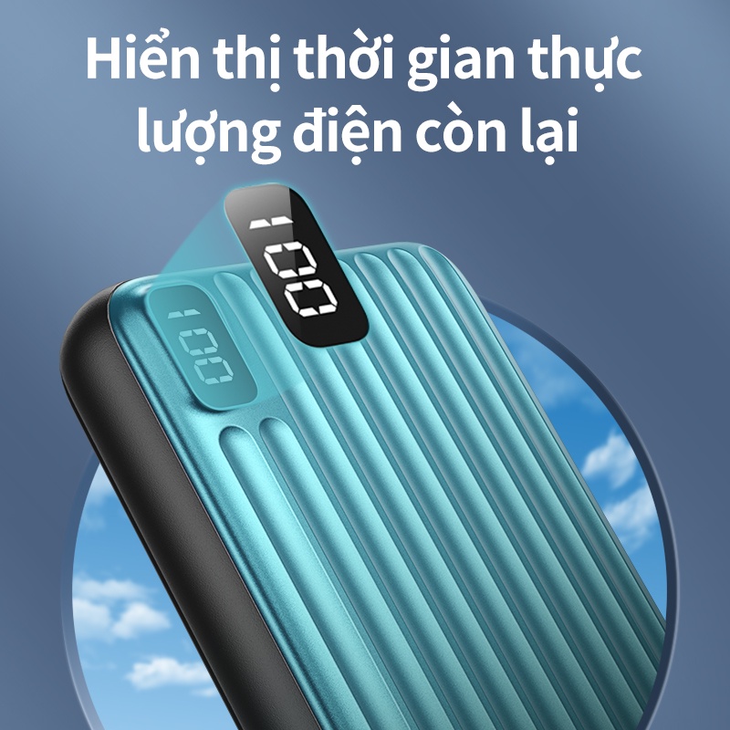 Sạc Dự Phòng Kivee KV - PT78P 10000mAh Dung Lượng Chuẩn, Hiện Thị Pin