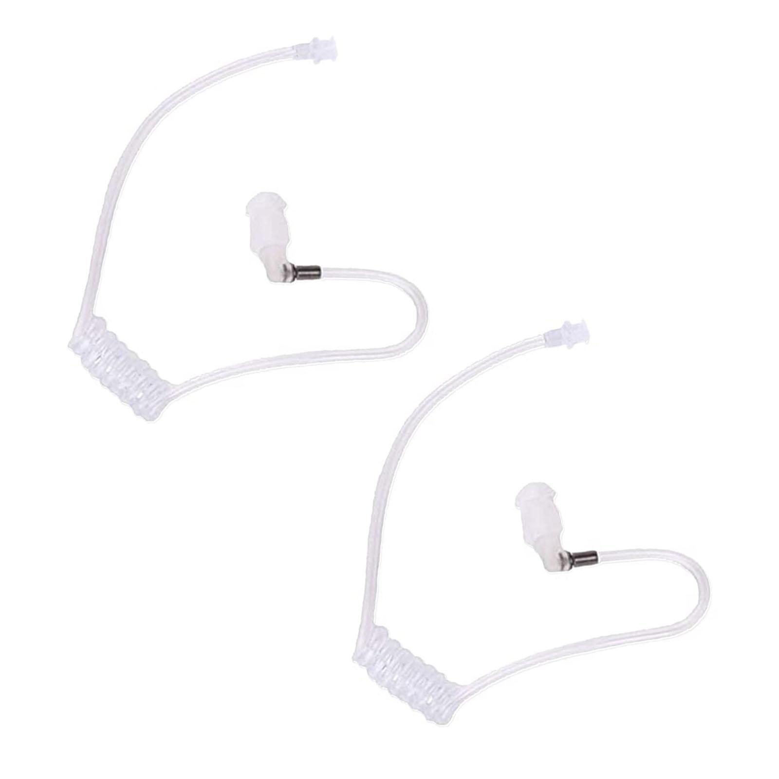 2 Pieces Acoustic Coil Tubes,Lightweight Removable Clear and White Replacement Tube for Two Way Radio Air Duct Headphones