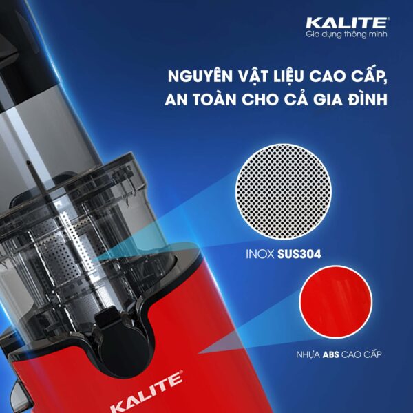 Máy ép chậm KALITE KSJ4414 - KSJ4415 máy ép trái cây công suất lớn 200W, máy ép rau củ quả kiệt bã - Hàng chính hãng