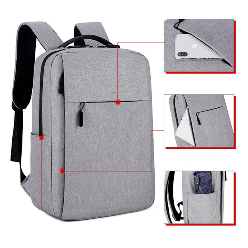 Balo laptop 14 inch B1061 NASI có cổng sạc tặng kèm dây sạc balo đựng laptop thời trang đi học đi làm