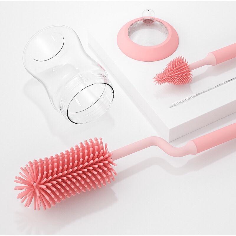 CỌ RỬA BÌNH SỮA SILICONE QUAY 360 ĐỘ - BABUU