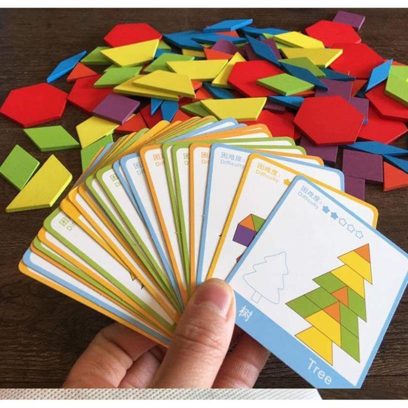 Ghép hình sáng tạo pattern block 130 chi tiết